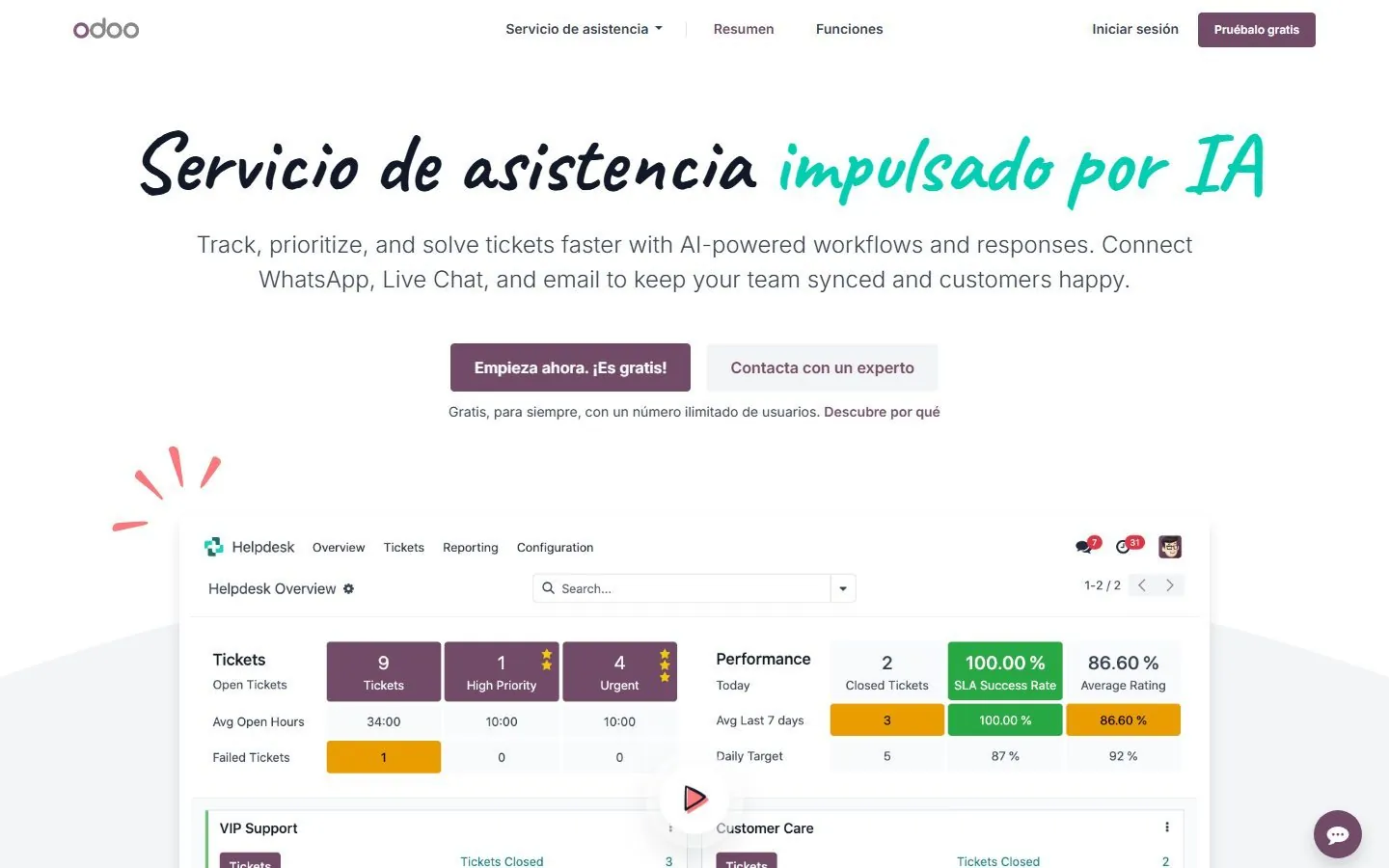 Captura Odoo 19 · Helpdesk