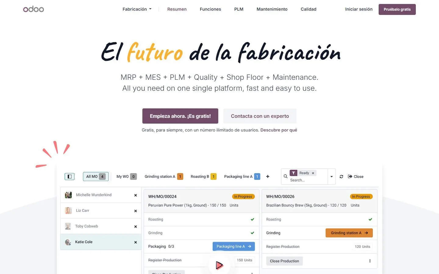 Captura Odoo 19 · Fabricación