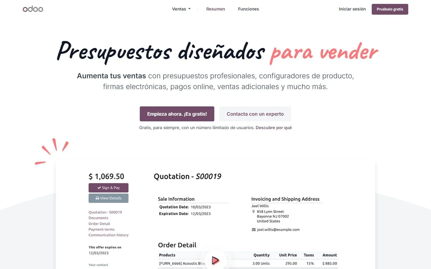 Captura Odoo 19 · Ventas
